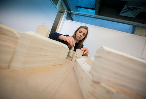 Student in studio