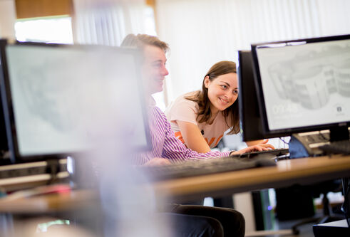 Students studying