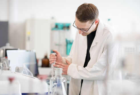a student working in a lab