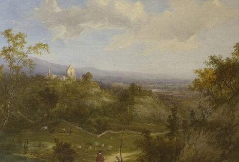 A Victorian-era oil painting of Kincardine Castle