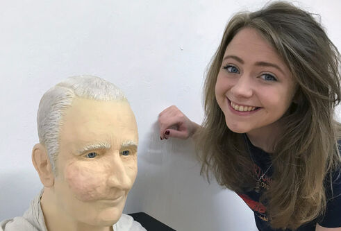 Rachel McGarvey with her reconstructed head