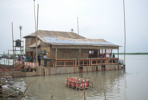 A floating home