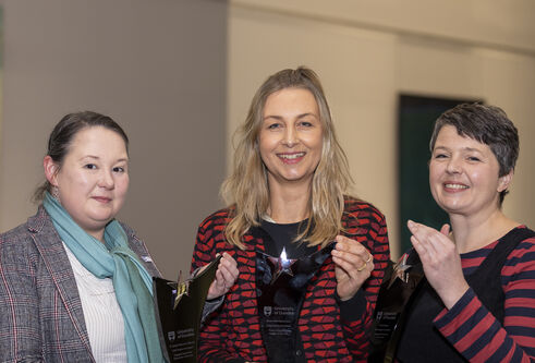 L-r: Senga Robertson-Albertyn, Professor Mel Woods, Dr Amy Rogers