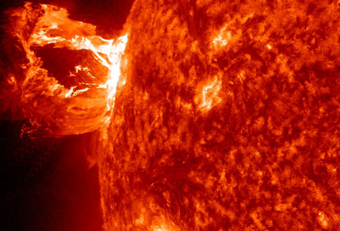 solar flare in the sun