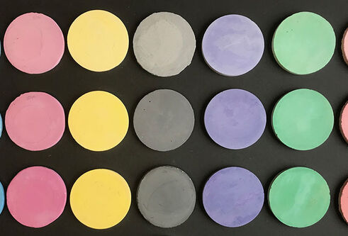 Coloured concrete samples