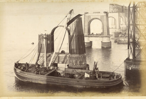 Tay Bridge being erected