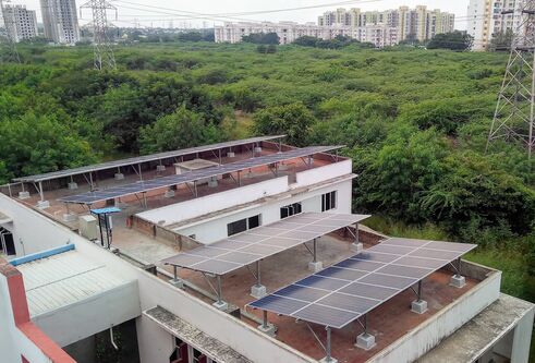 Solar panels at the research facility