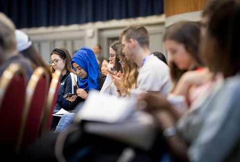 students in a lecture theatre