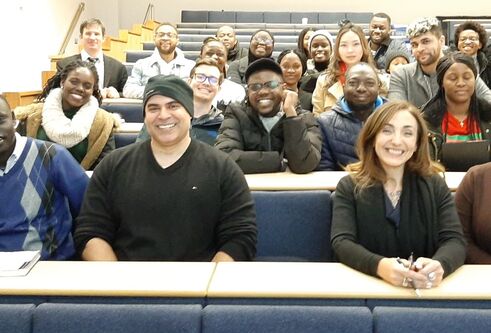Members of CEPMLP sitting in lecture theatre for Gavin Hilson talk