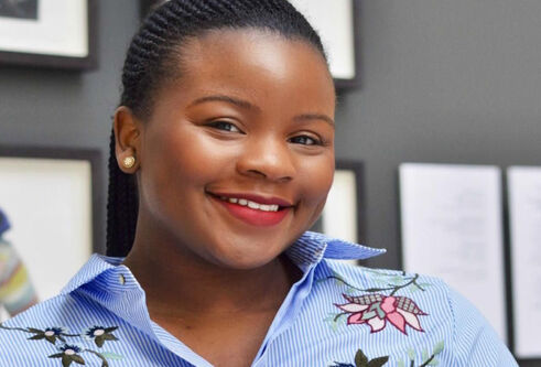 a picture of Stephanie in a blue shirt