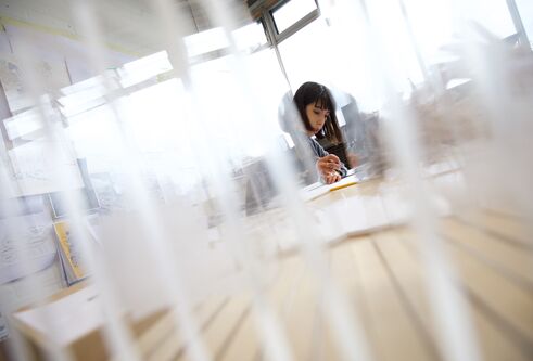 Student working in studio