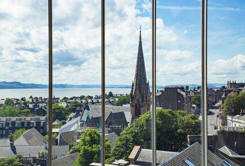 View across Perth Road from DJCAD