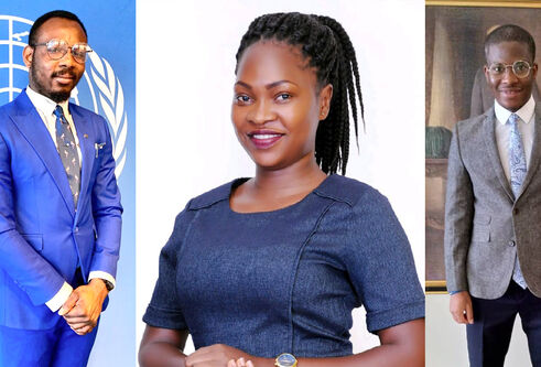 Photos of students Jeremy Odor, Susan Nakanwagi, and Bahaho Kashema