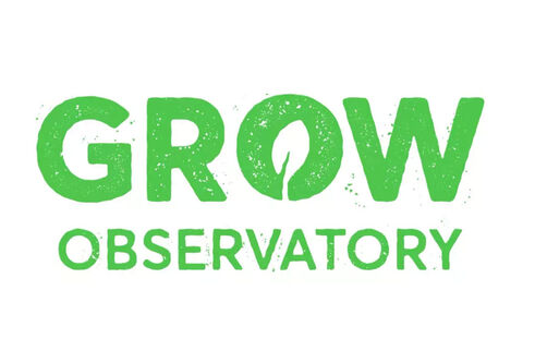 Grow observatory - logo in green text 