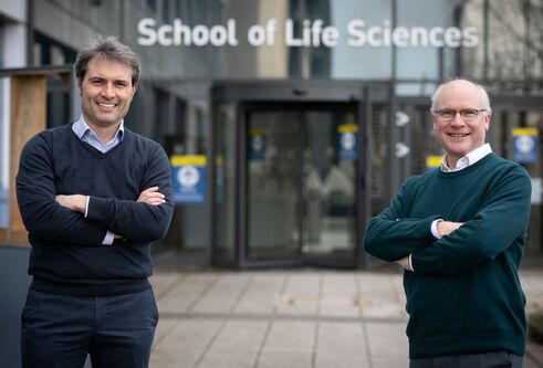 Pic of Professors Ciulli and Sir Mike Ferguson