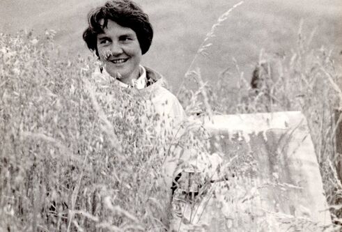 Artist Joan Eardley in a cornfield at Catterline behind her cottage. (c) The Eardley Estate.jpg