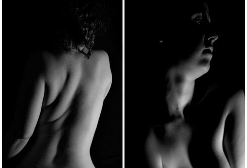 abstract black and white photographs of Isla's bare body