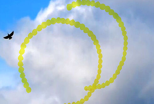 golden circles in the sky