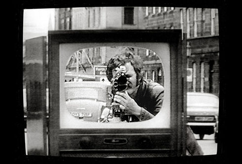 black and white tv screen