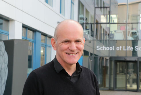 Prof Geoff Barton outside the School of Life Sciences