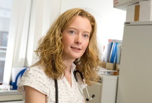 Professor Isla Mackenzie faces the camera in her office