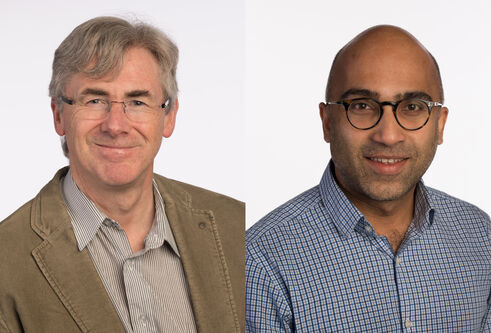 side by side portraits of Julian Blow and Miratul Muquit