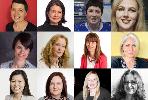 Three rows of photos of women from different age groups