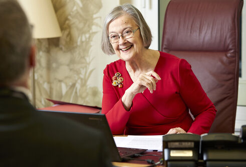 Baroness Hale facing interviewer