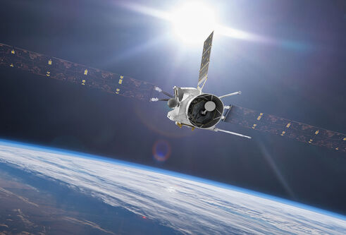 Spacecraft orbiting earth
