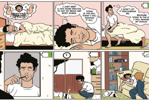 Extracts from a comic raising awareness of ME