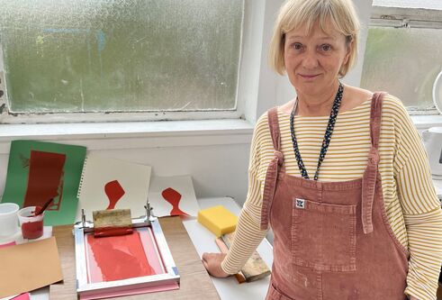 June Barton in DJCAD studio
