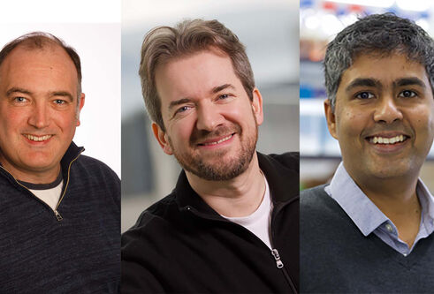 From left: Professor Nick Brewer, Professor Ian Ganley and Professor Yogesh Kulathu