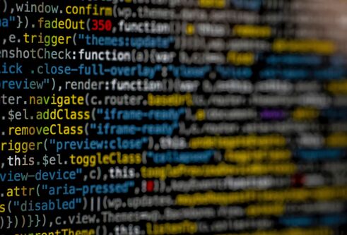 Computer code on black screen