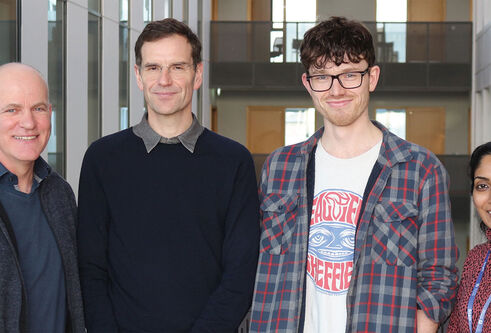L-R Prof. Geoff Barton, Prof. Gordon Simpson, Dr Matthew Parker Dr Nisha Joy