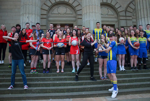 Dundee and Abertay teams wrestle over the Varsity trophy