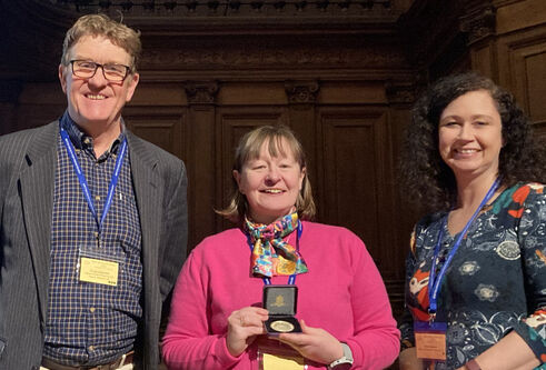From left: Professor Colin Sutherland, BSP President, Dr Susan Wyllie with her CA Wright medal and Professor Jo Hamilton, BSP Vice President.