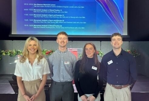 Evie Brown, Paul Ritter, Charlotte Cobb, and Ben Kelly at 21st Staffordshire Conference on Clinical Biomechanics