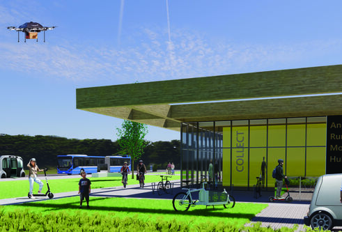 Artist's impression of the Angus Rural Mobility Hub