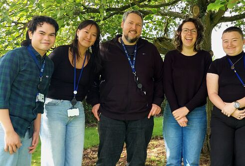 Dr Martin Balcerowicz (centre) and his team
