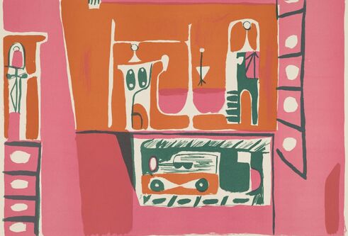 Figures in an Urban Landscape by Charles Pulsford 1953.jpg