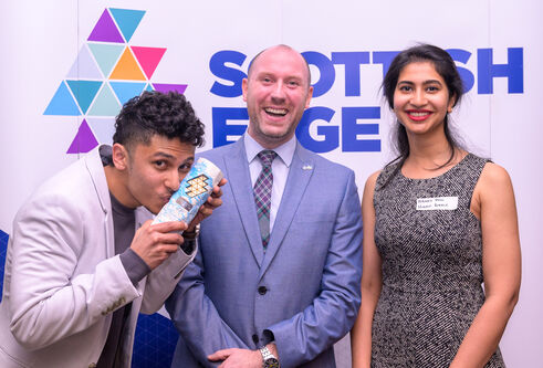 Left to right -  Jevin Mathew, Neil Gray MSP and Agnus Paul