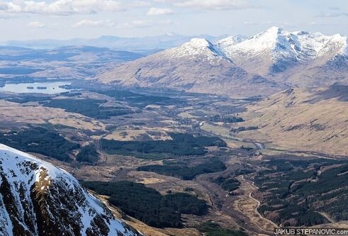 snow capped mountains