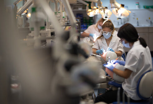 Students in dental lab