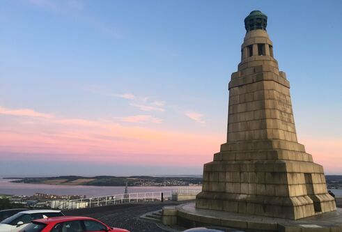 monument at sunset