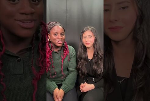 Image of sudents Lemuela and Nabeeha sharing their top tips.