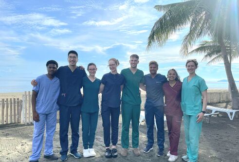 Ayush and fellow students during their dental elective