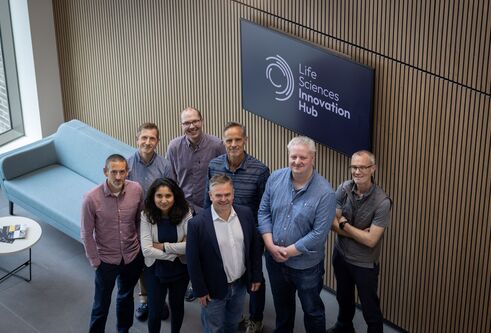 Dr Andrew Woodland (front row, centre) with the Tay/Hawkhill Therapeutics team