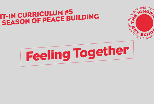  Title slide in red and grey reads Feeling Together - stretched diagonally across the screen in an irregular box
