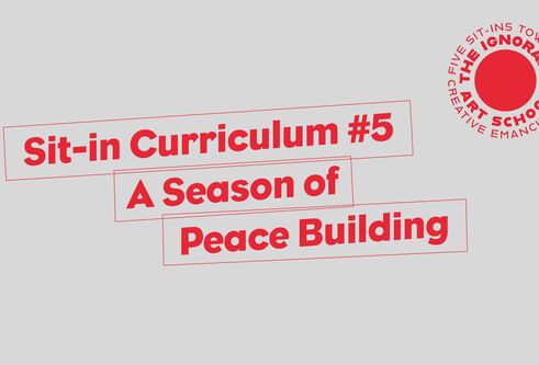  Title slide in red and grey reads Sit-in Curriculum #5 A Season of Peace Building