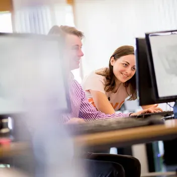 Students studying